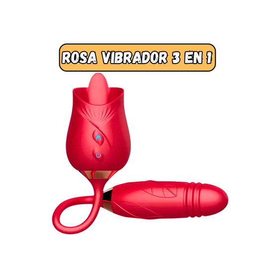 VIBRADOR ROSA CON LENGUA 3 EN 1