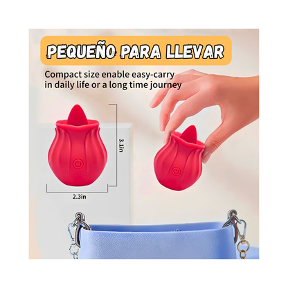 VIBRADOR  ROSA CON  LENGUA ESTIMULADOR