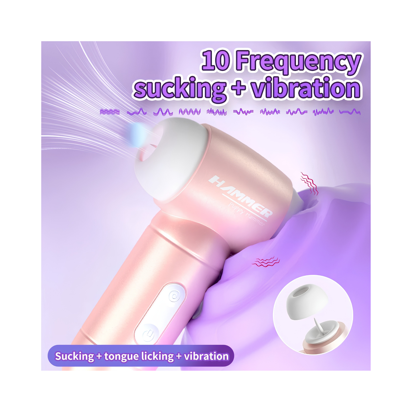 VIBRADOR 3EN1 SUCCIONADOR PUNTO G MARTILLO