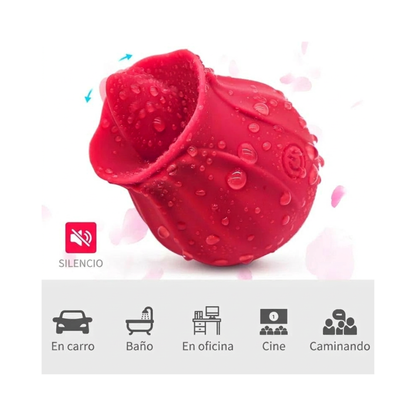 VIBRADOR  ROSA CON  LENGUA ESTIMULADOR