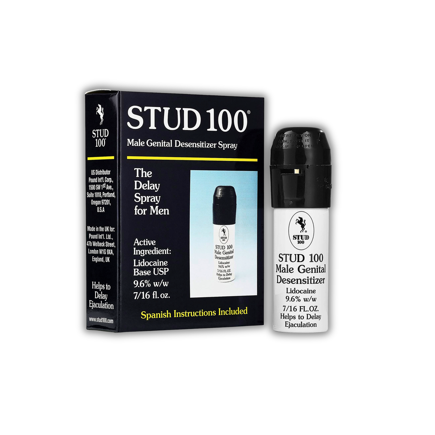 SPRAY RETARDANTE MASCULINO  STUD 100 TAPA NEGRA